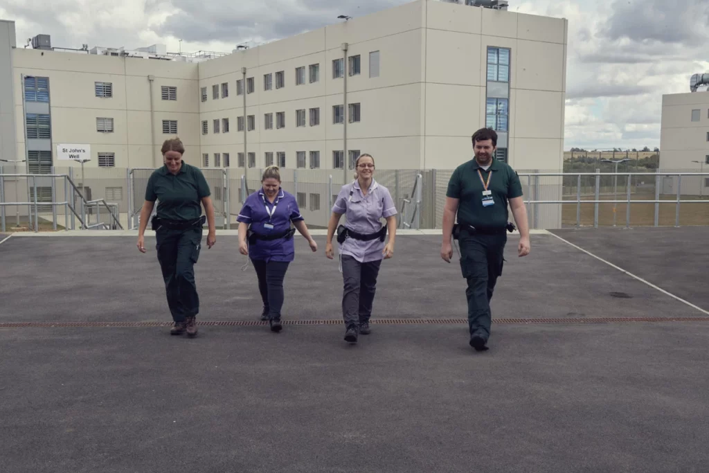 Staff outside prison