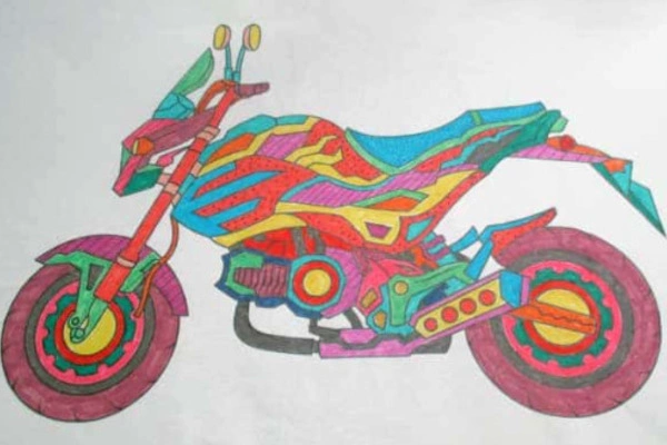 prisoner artwork of a motorbike