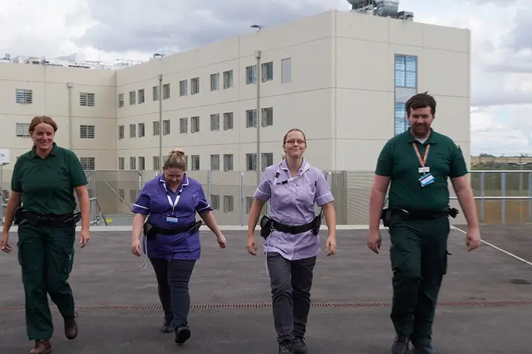 Staff outside prison